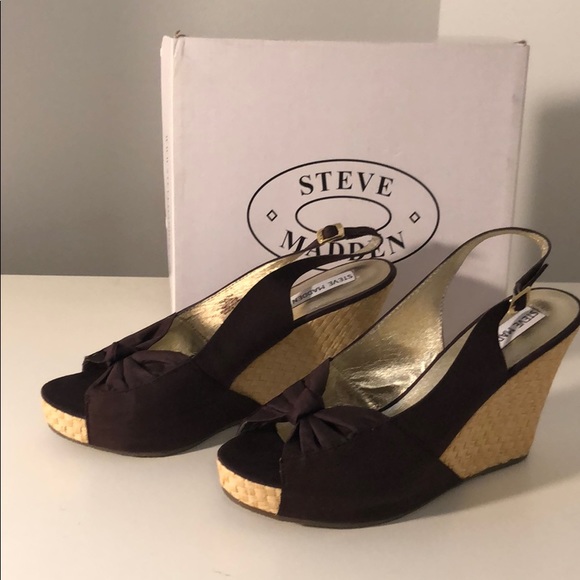 Steve Madden Cerona Brown Wedge Women Size 9.5 - Picture 3 of 7